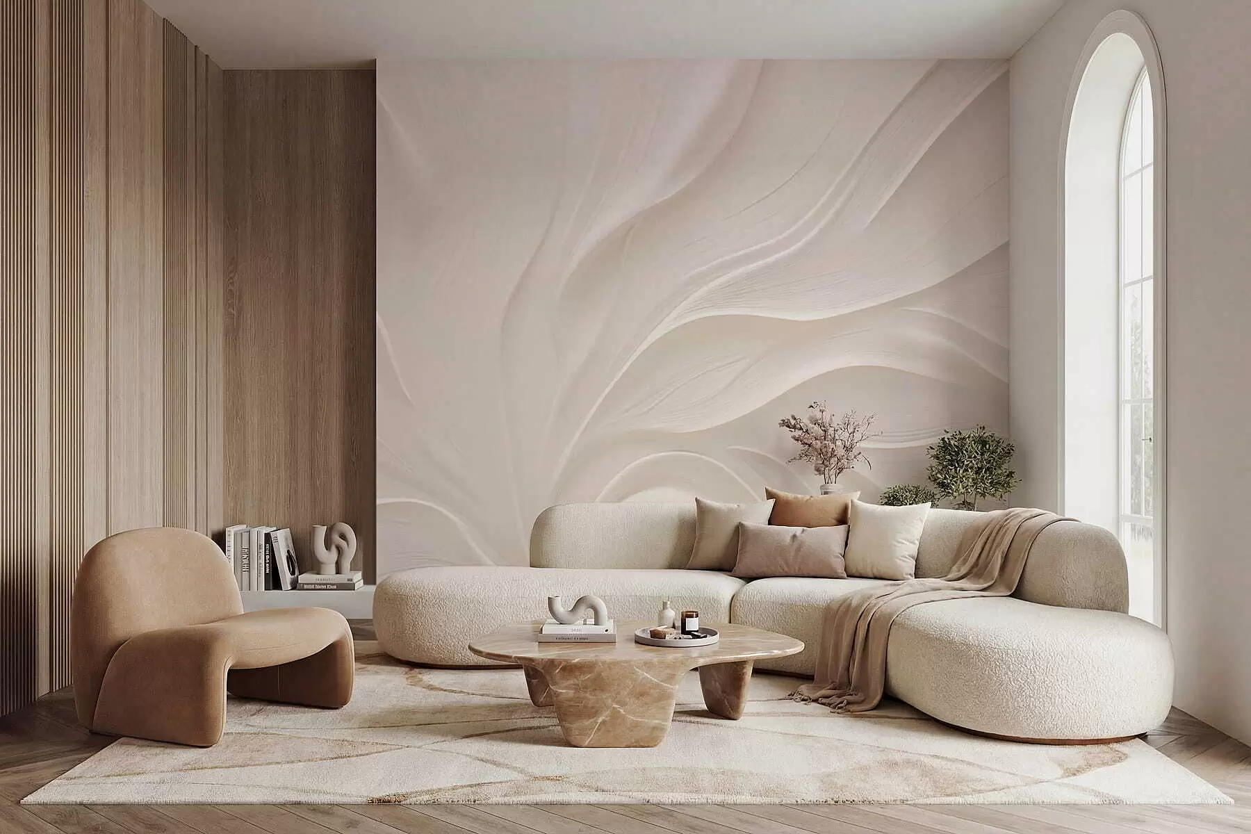 Fototapeta Delikatne, półprzezroczyste liście na gałęzi w05267