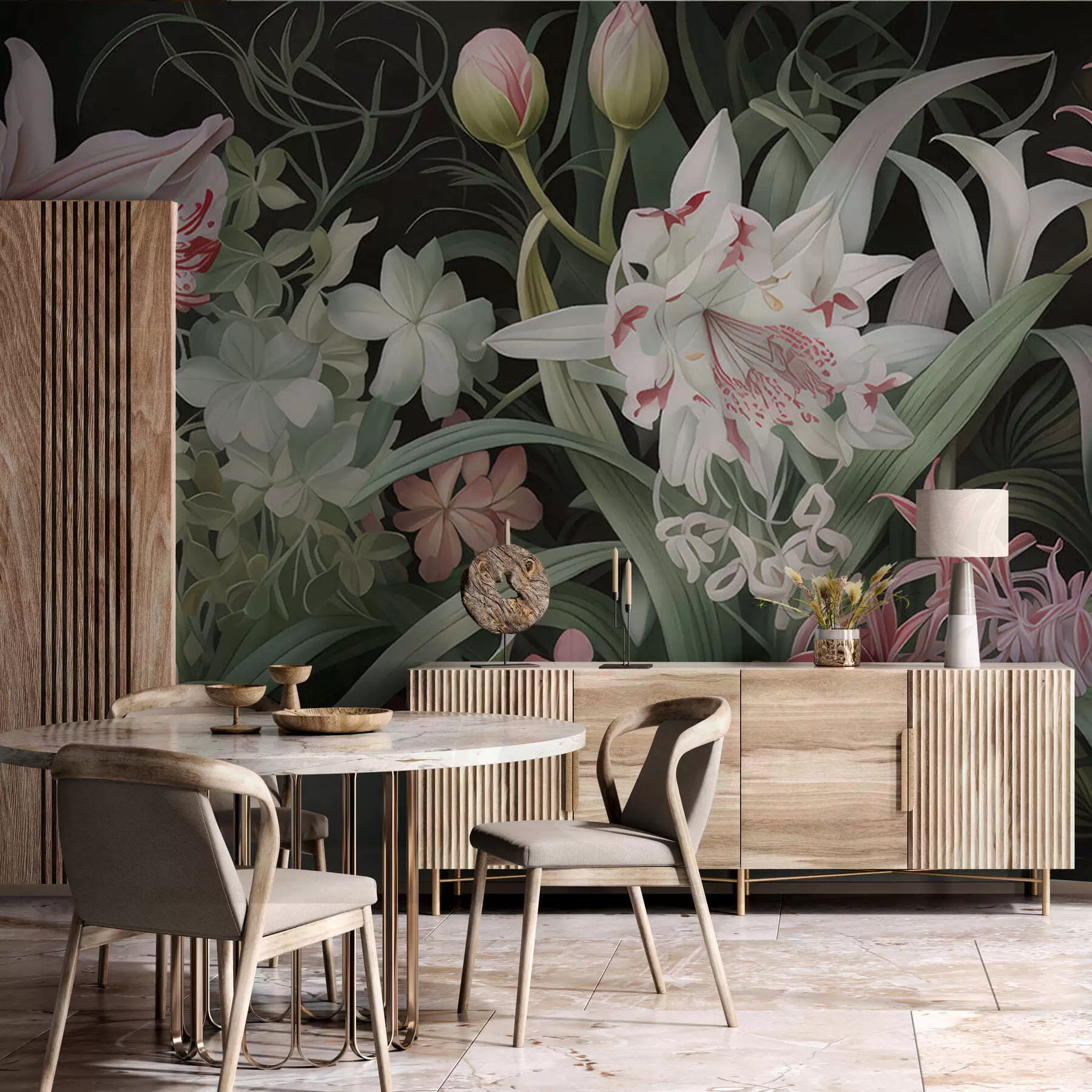 Fototapeta Fantastyczne kwiaty na ciemnym tle w05278