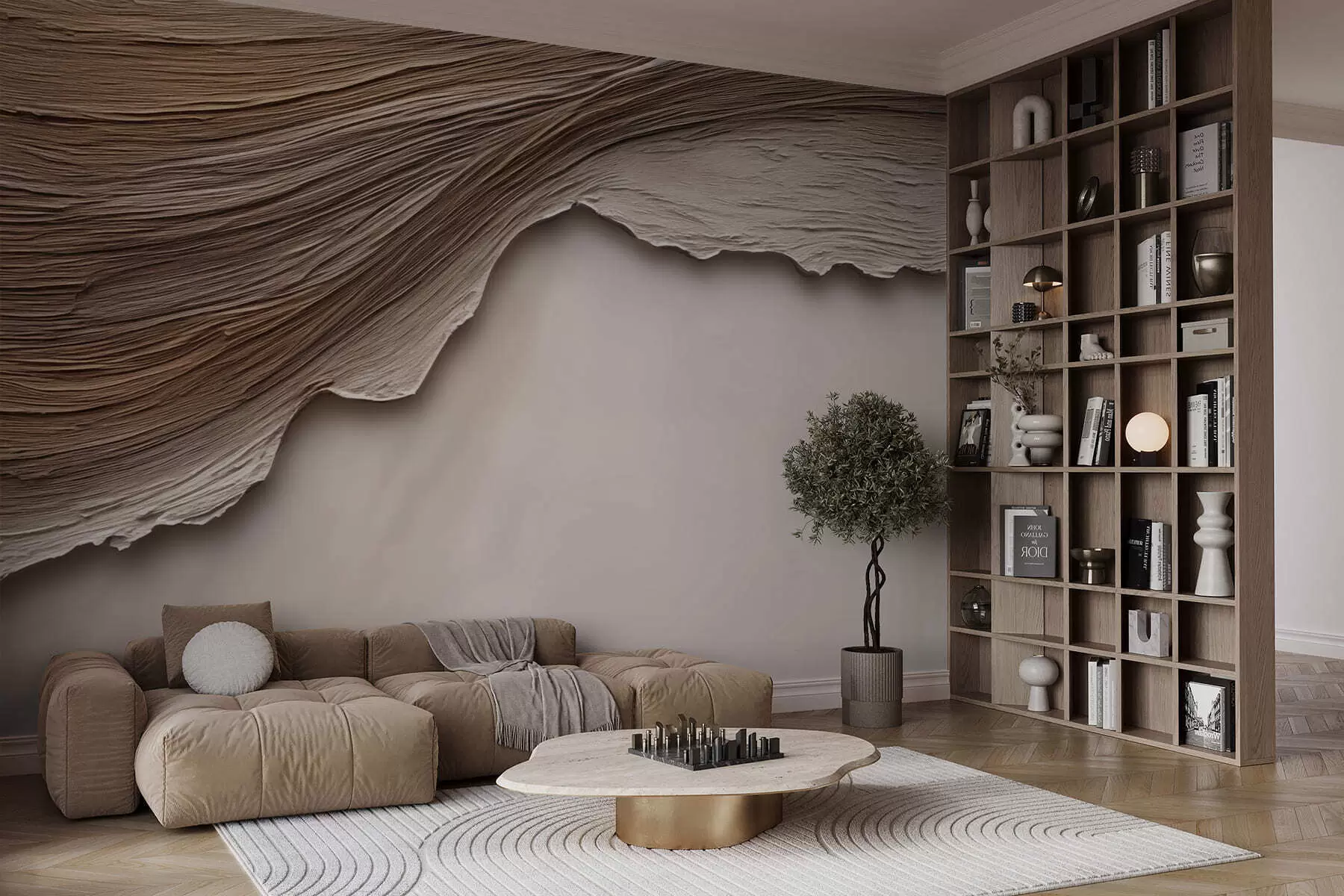 Fototapeta Drewniana płaskorzeźba w05273