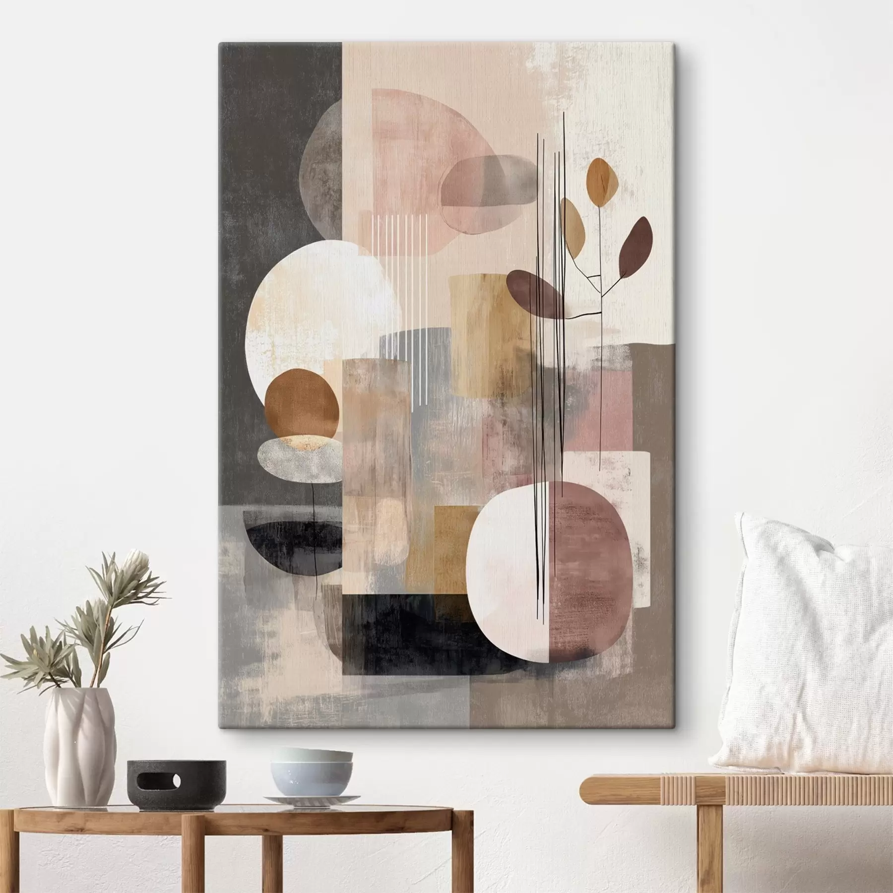 Obraz Kolaż z elementami botanicznymi w stylu malarstwa cyfrowego s47981