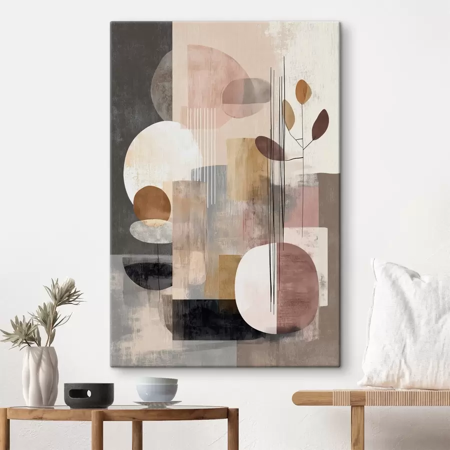 Obraz Kolaż z elementami botanicznymi w stylu malarstwa cyfrowego s47981