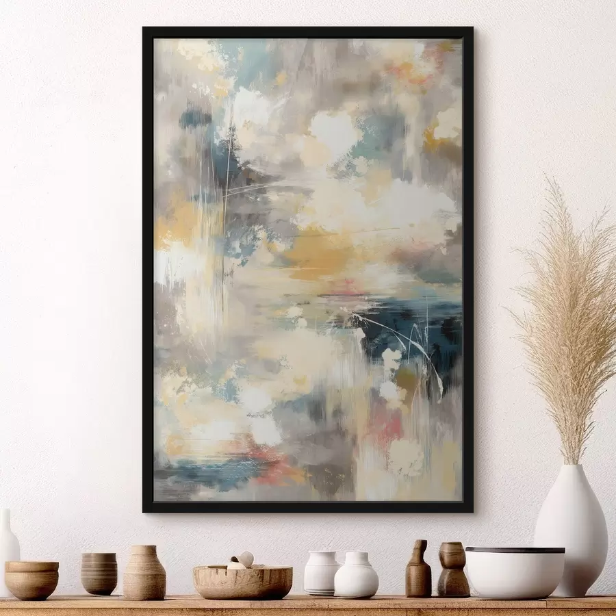 Fototapeta Abstrakcyjne dzieło sztuki w stonowanych barwach, utrzymane w minimalistycznym stylu. f47972