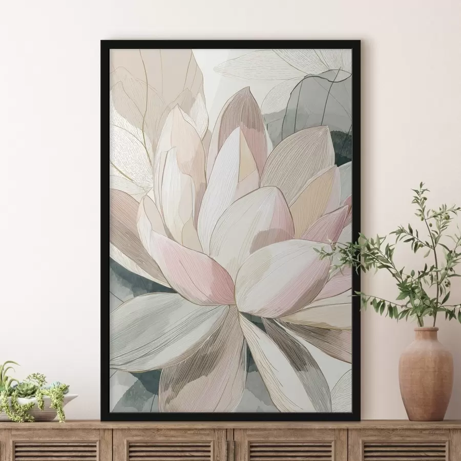 Fototapeta Delikatne płatki lotosu o wyraźnych konturach f47974