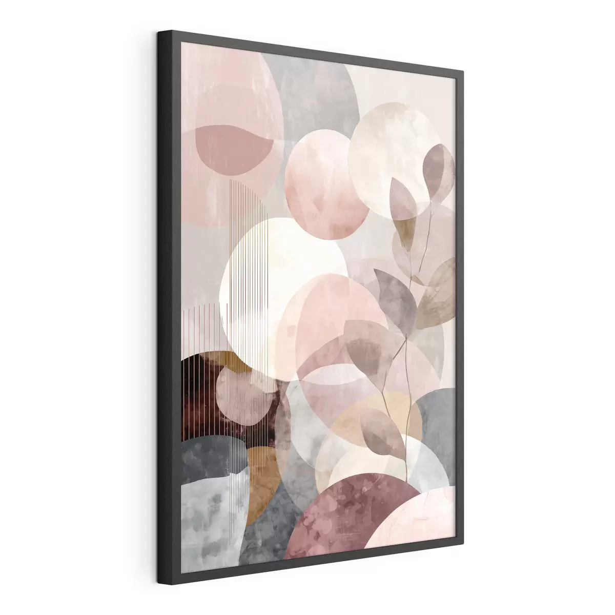 Plakat Geometryczne kształty i elementy botaniczne w nowoczesnym, minimalistycznym stylu f47975
