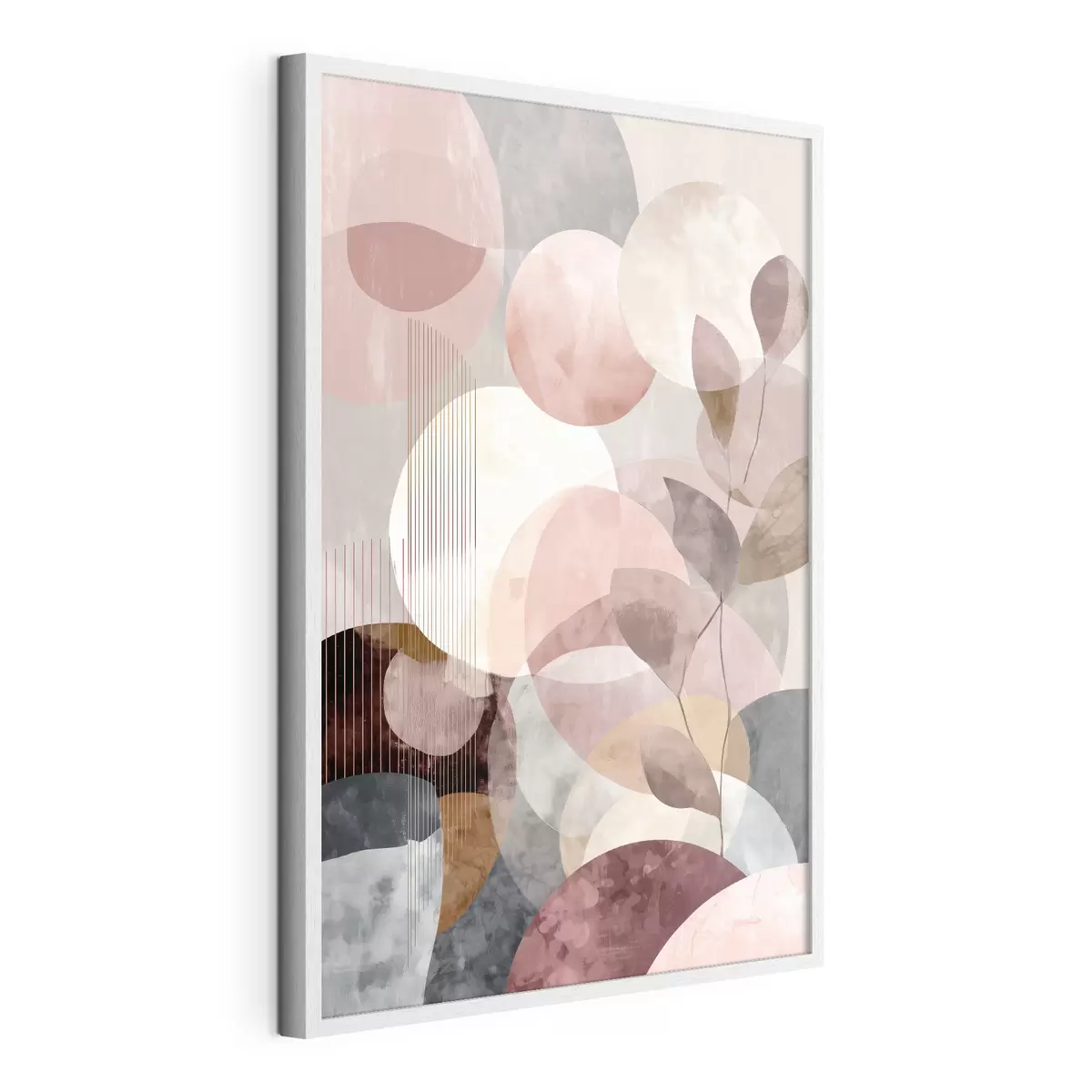 Plakat Geometryczne kształty i elementy botaniczne w nowoczesnym, minimalistycznym stylu f47975