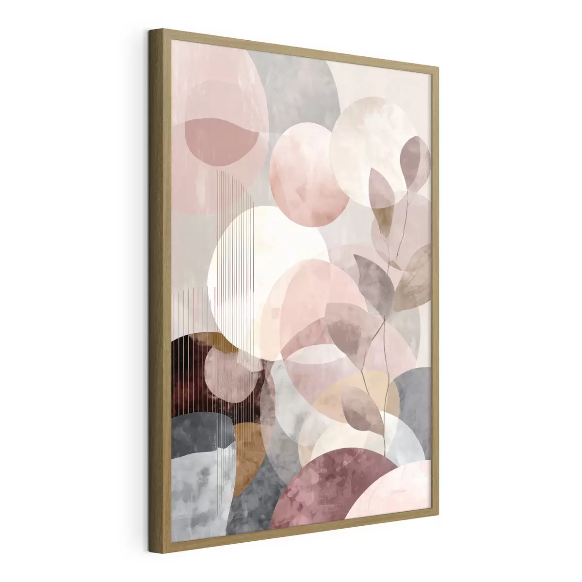 Plakat Geometryczne kształty i elementy botaniczne w nowoczesnym, minimalistycznym stylu f47975