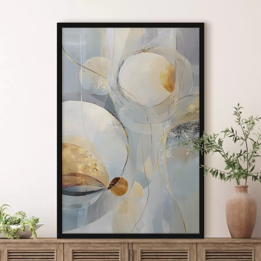 Fototapeta Warstwowa grafika artystyczna w chłodnej palecie kolorów f47982