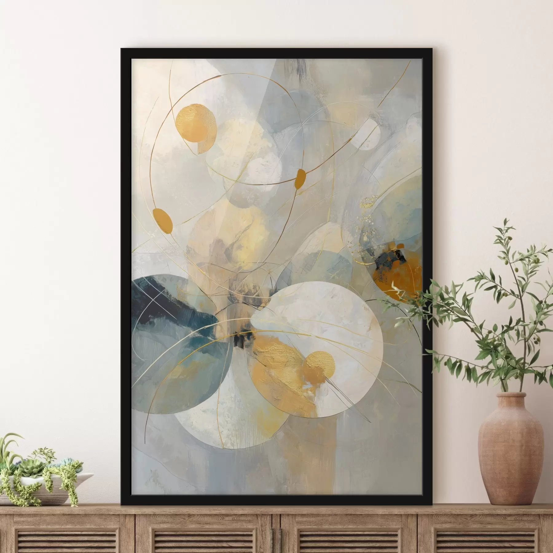 Fototapeta Kompozycja półprzezroczystych kulek i teksturowanych plam f47985