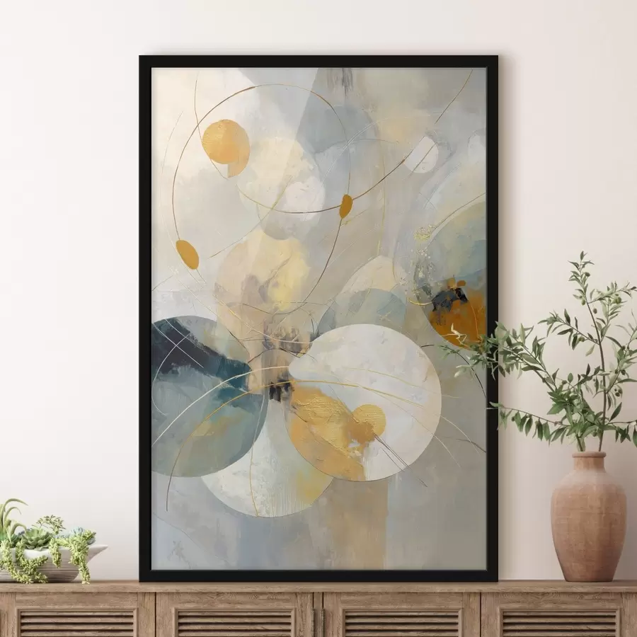 Fototapeta Kompozycja półprzezroczystych kulek i teksturowanych plam f47985