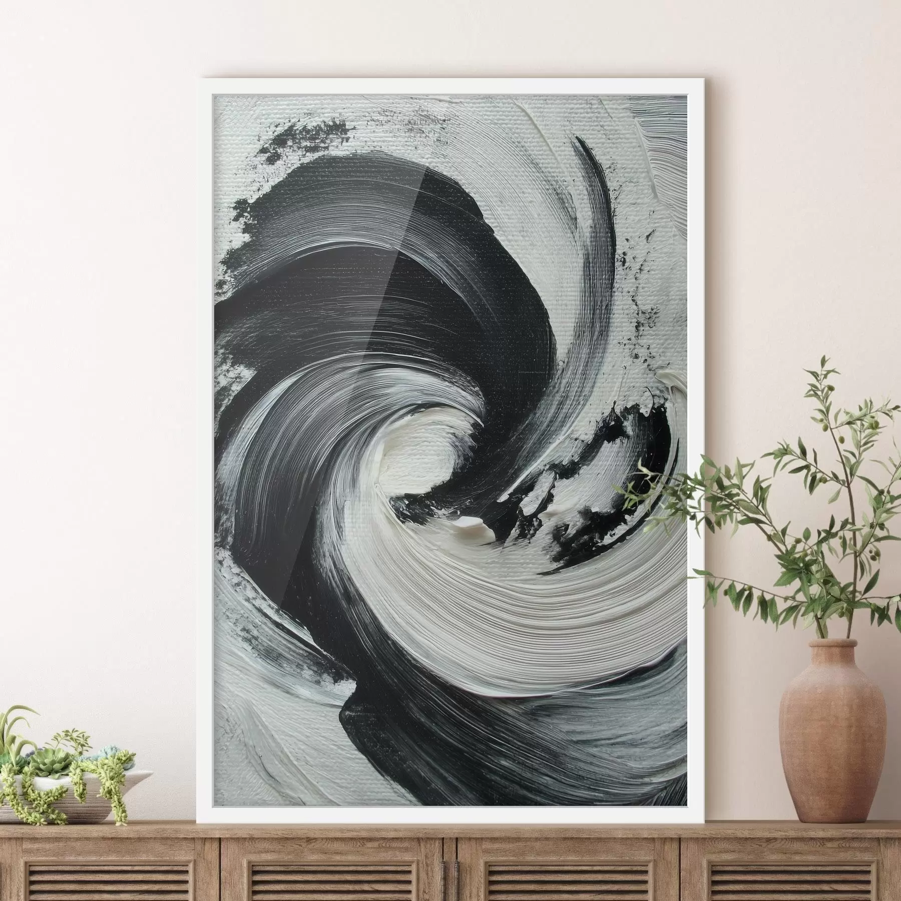 Fototapeta Abstrakcyjna spirala z wyrazistymi pociągnięciami pędzla w stylu malarstwa olejnego f47989