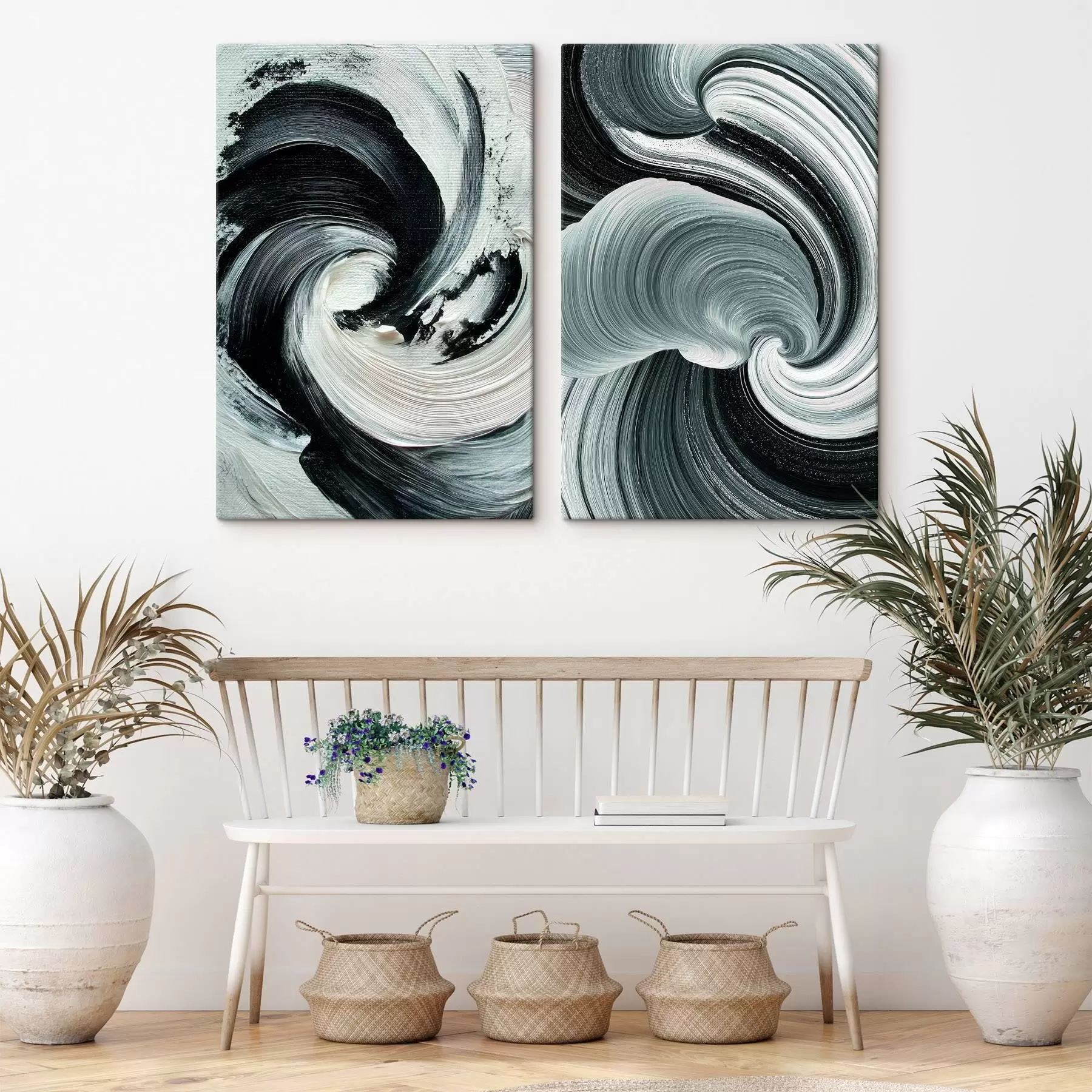 Obraz Wyrazista monochromatyczna kompozycja o przestrzennej fakturze m30041