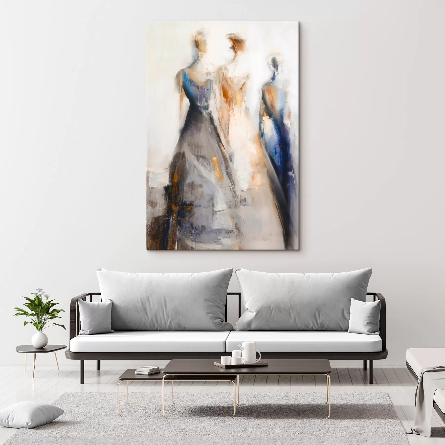 Obraz Eleganckie abstrakcyjne sylwetki kobiet s48179