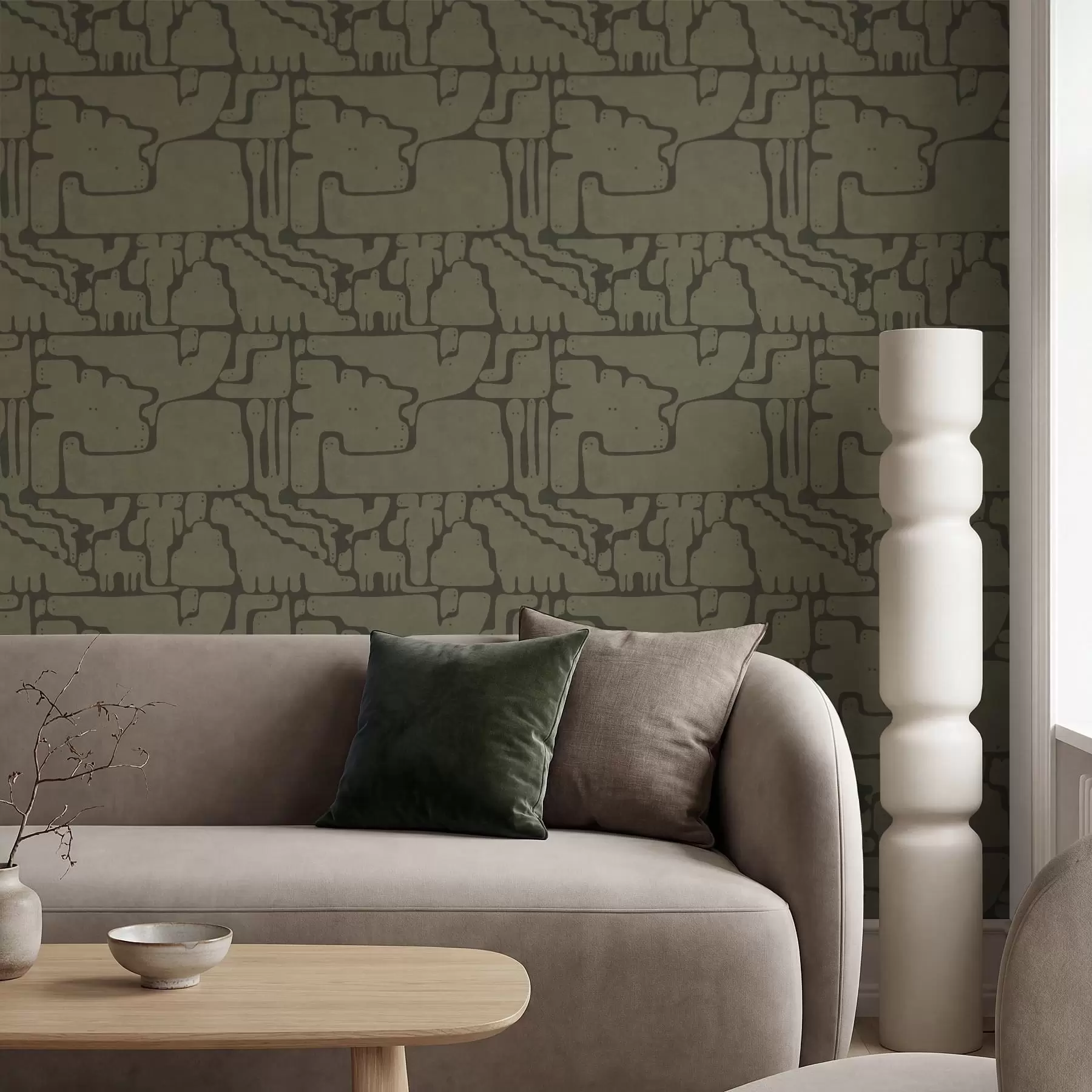 Fototapeta Abstrakcyjny organiczny wzór w odcieniach zieleni a01122