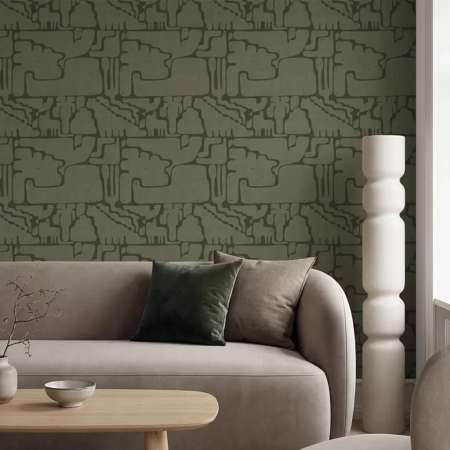 Fototapeta Abstrakcyjny organiczny wzór w odcieniach zieleni a01122