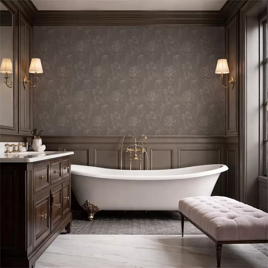 Fototapeta Ciemny wzór różowy na brązowym tle a01124v1