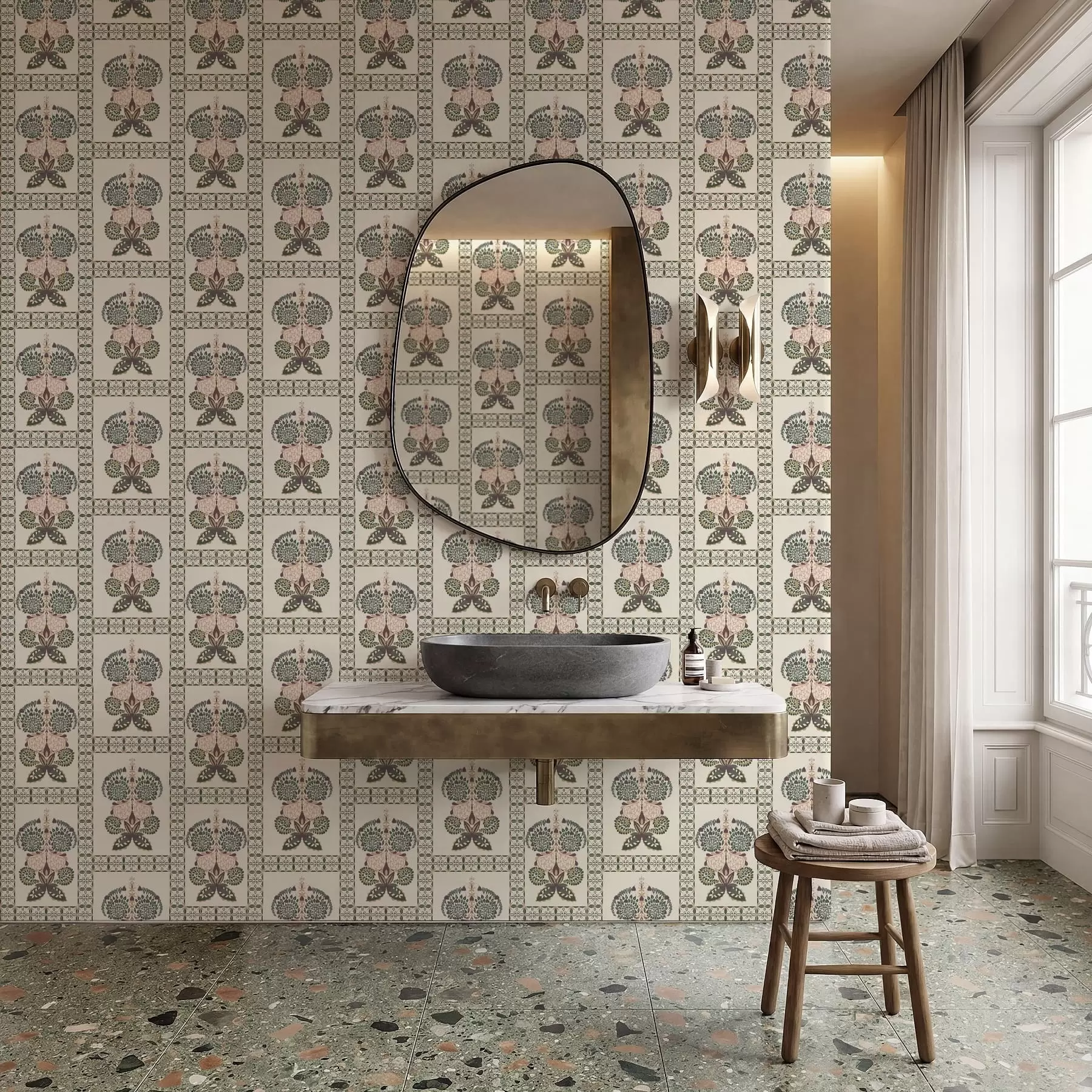 Fototapeta Ozdobny wzór z motylami i kwiatami a01125