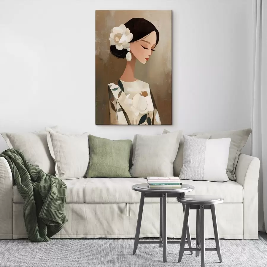 Obraz Dziewczyna z kwiatami we włosach s48232