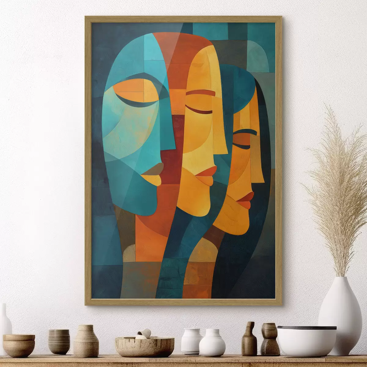 Plakat Geometryczne profile kobiece f48256