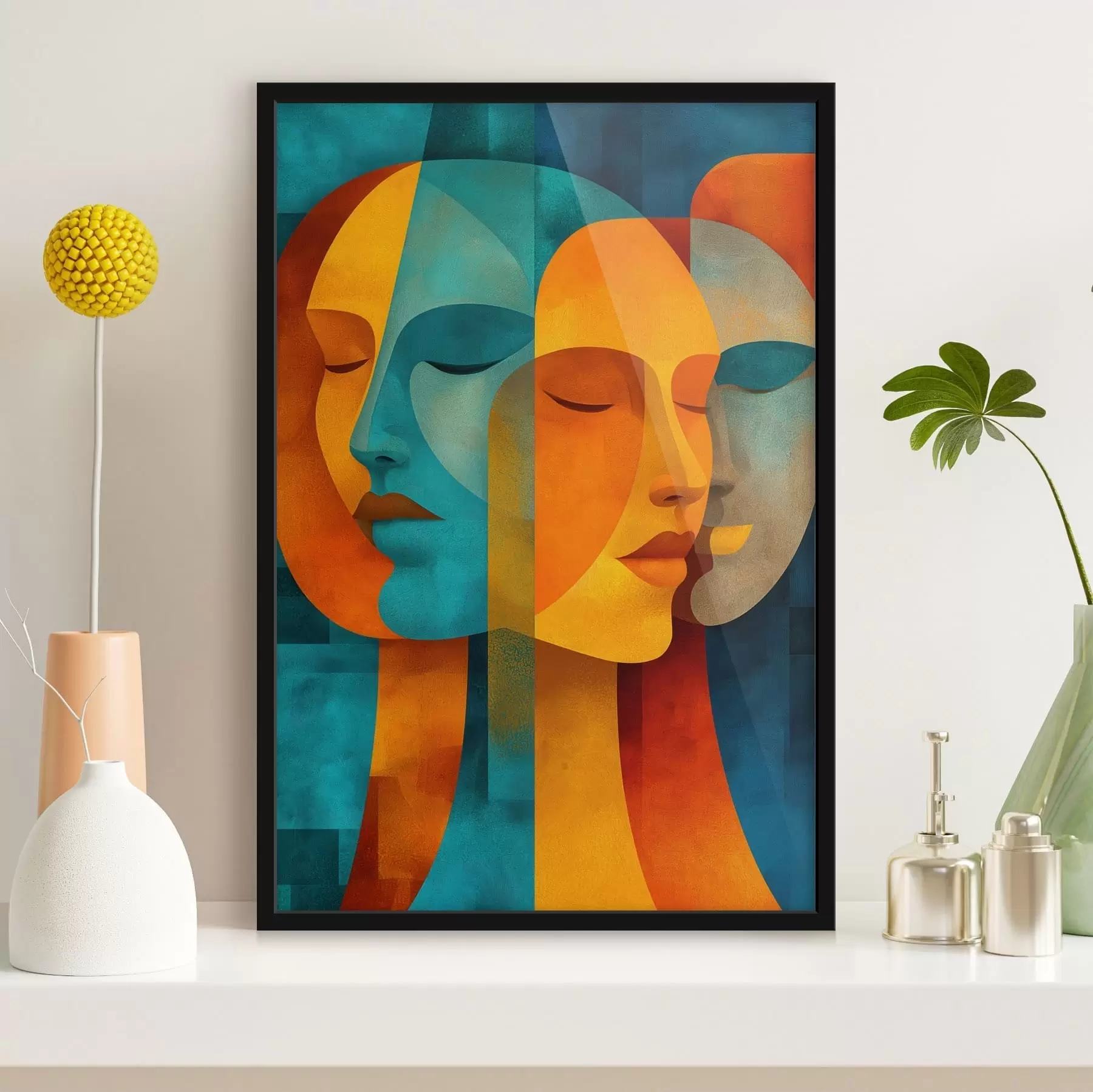Obraz Geometryczne profile kobiece f48257