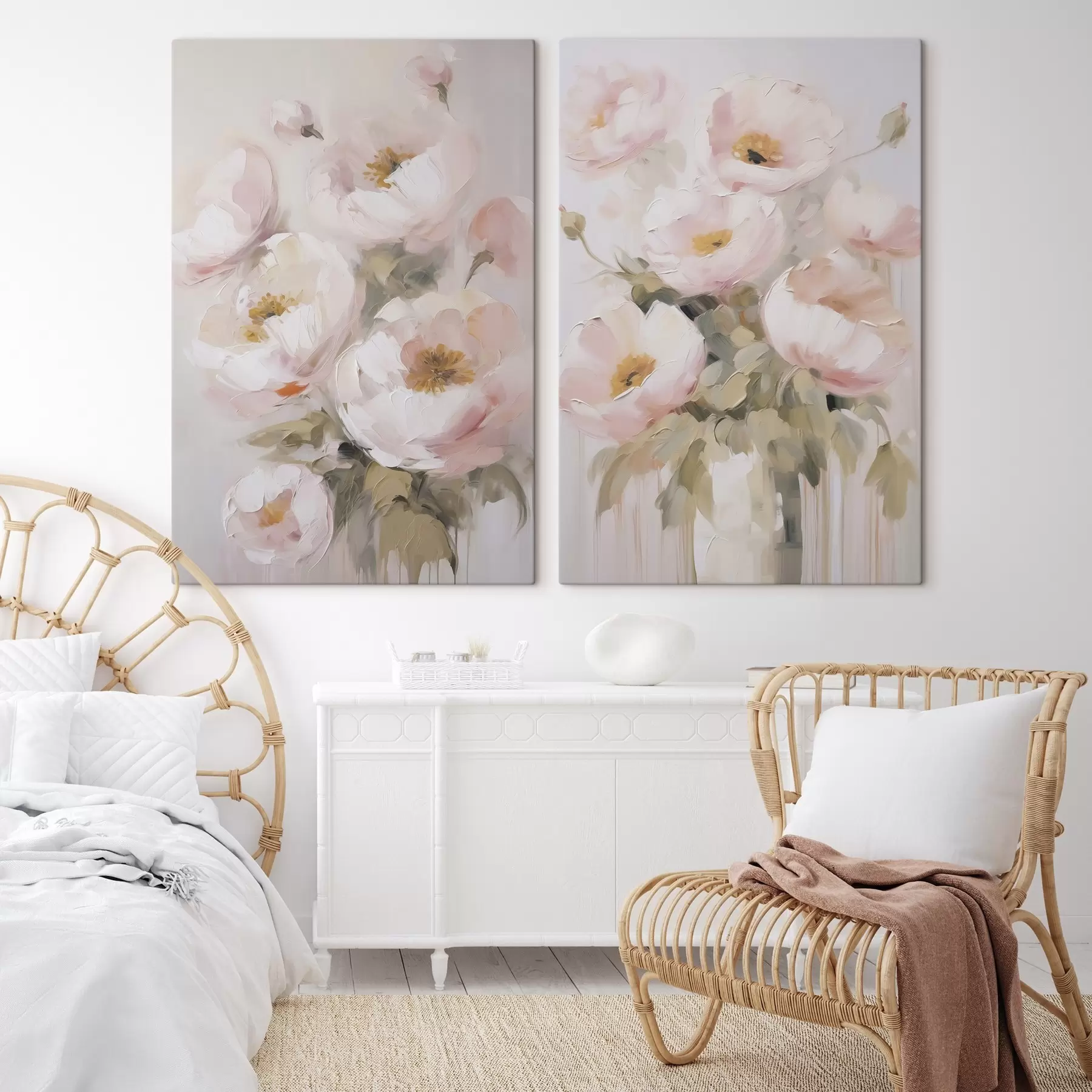 Obraz Abstrakcyjne kwiaty imitujące malarstwo m30166