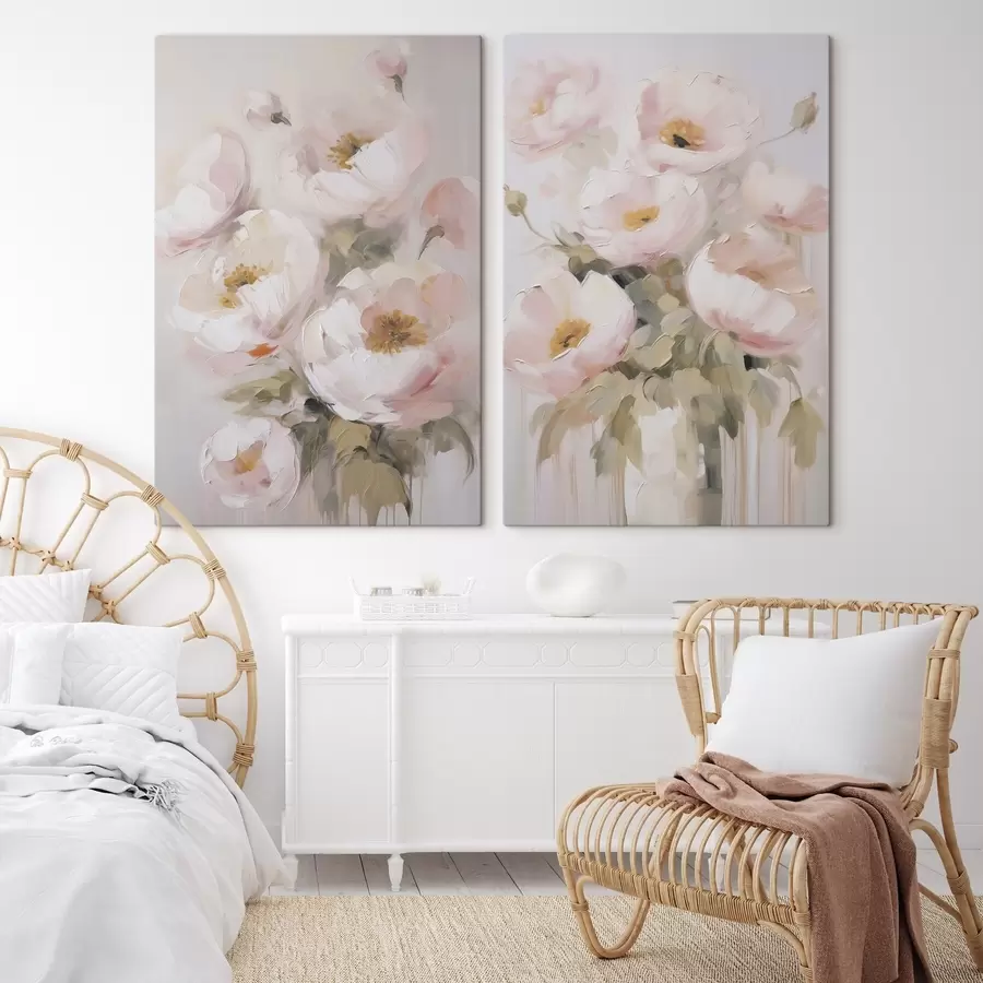 Obraz Abstrakcyjne kwiaty imitujące malarstwo m30166