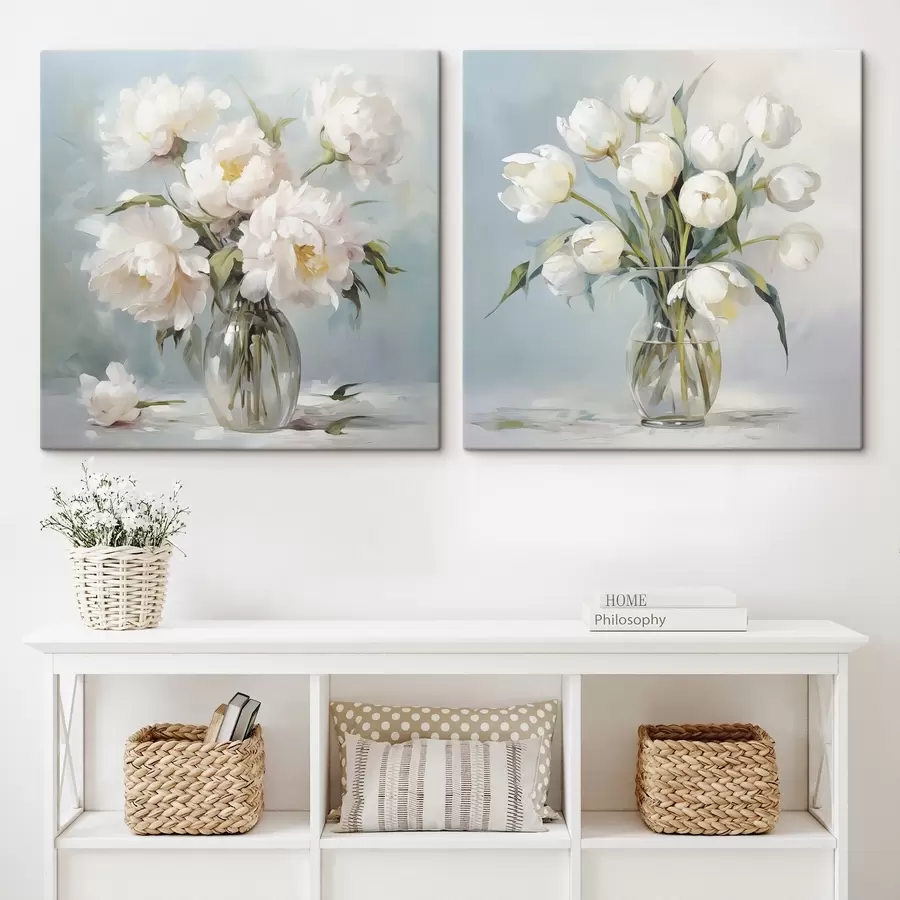 Obraz Bukiet kwiatów w wazonie, imitacja obrazu m30167