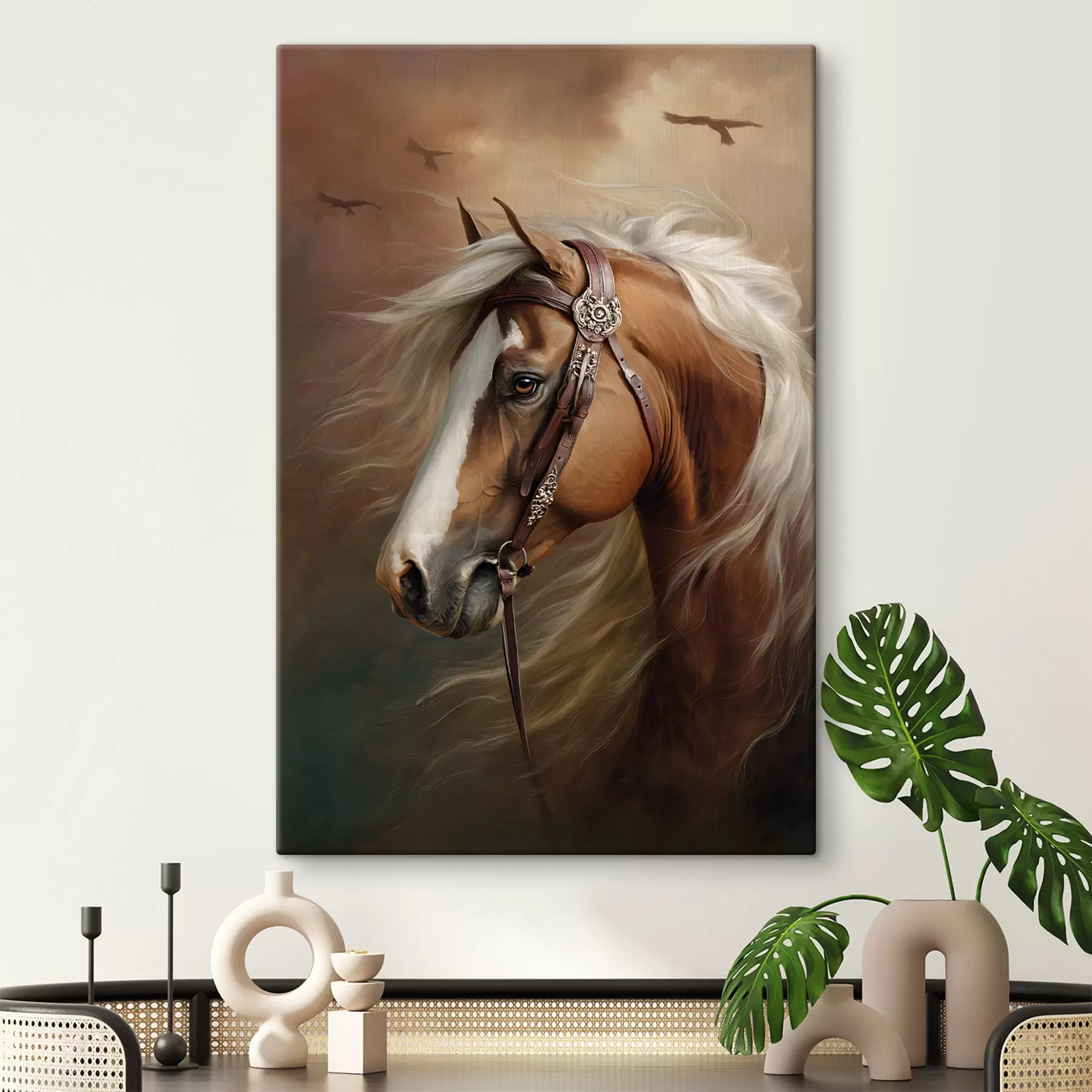 Obraz portret czerwonego konia s48292