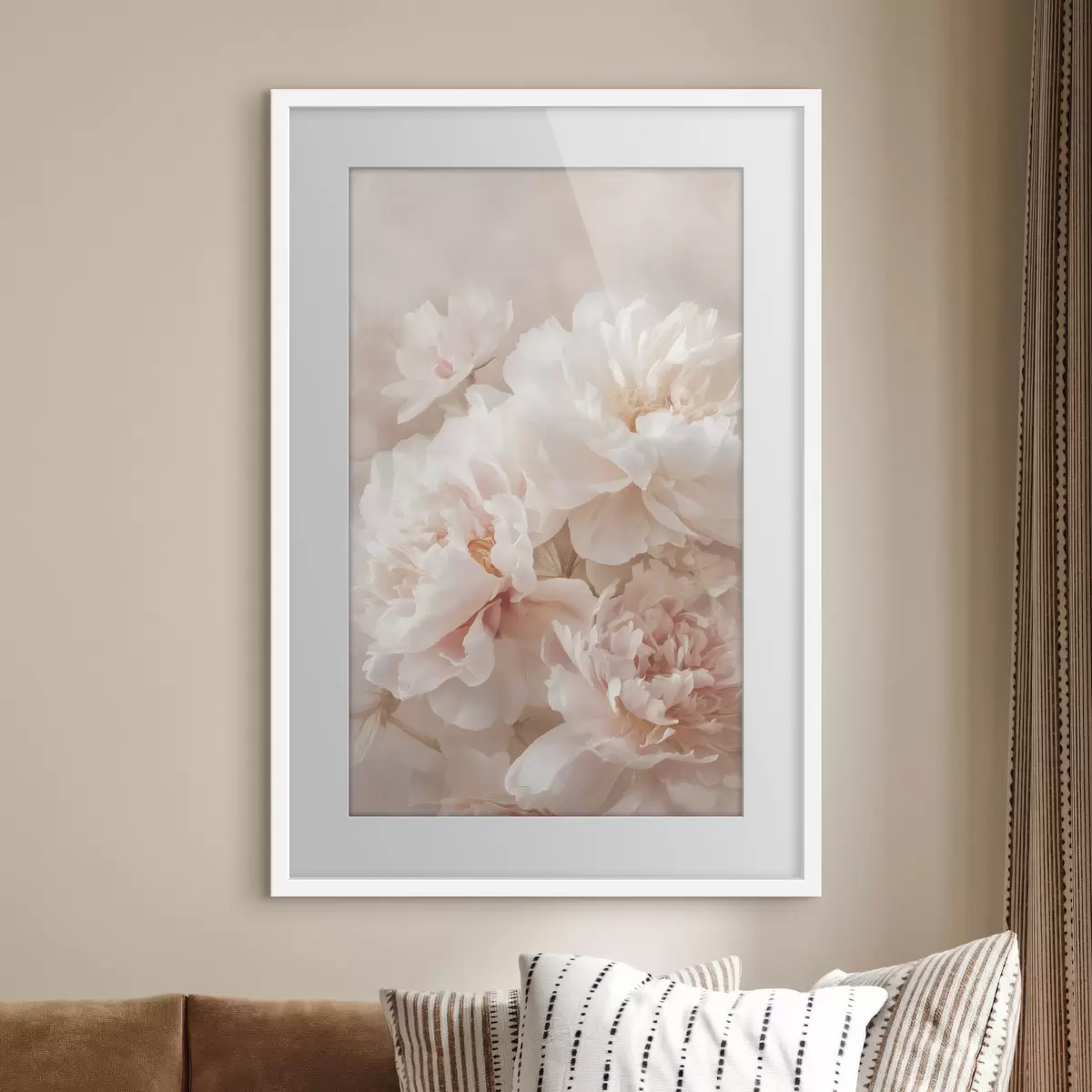 Plakat bujne różowe piwonie f47953
