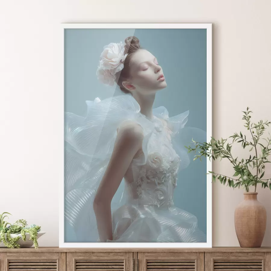 Fototapeta delikatna dziewczyna w białej sukience f48288