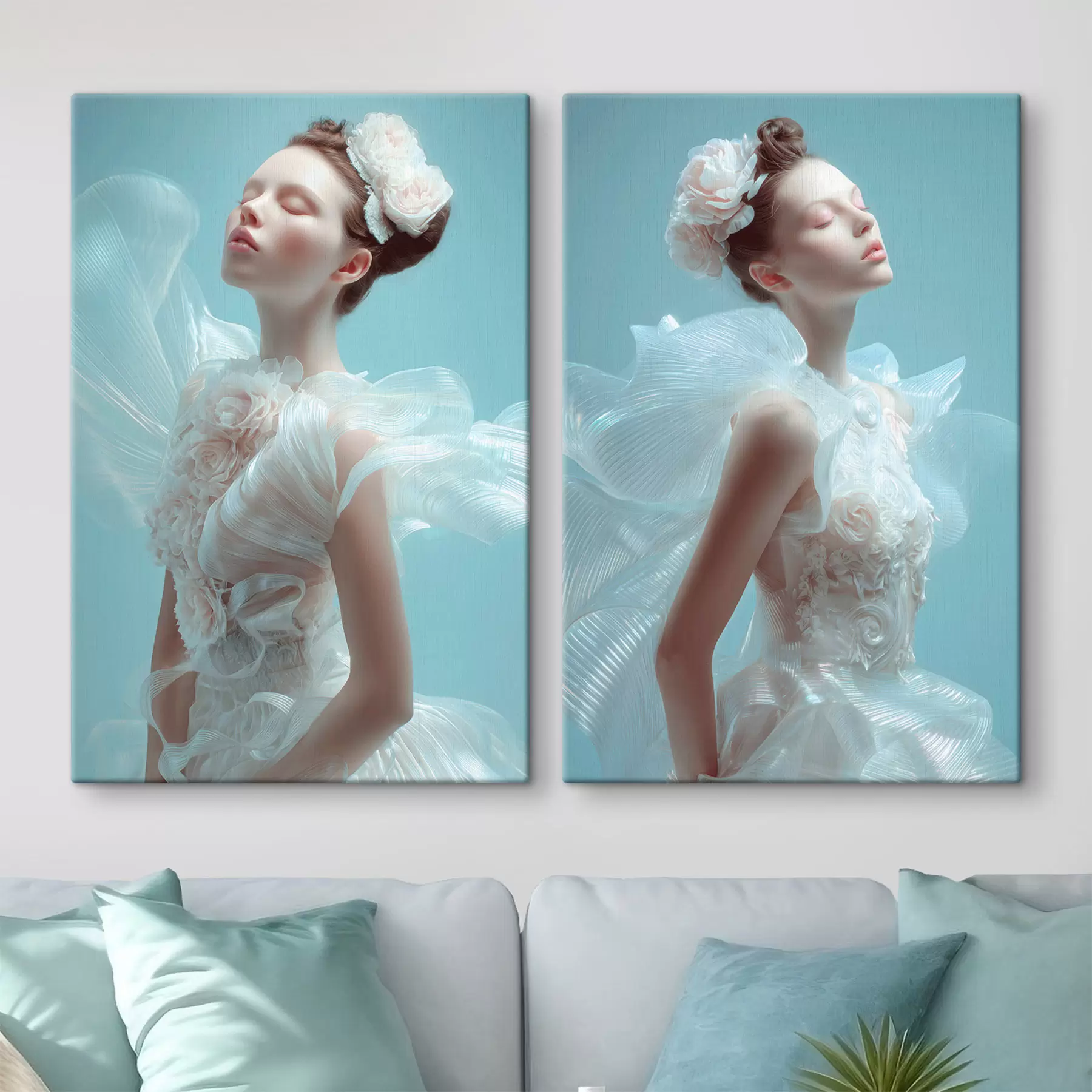 Obraz delikatna dziewczyna w białej sukience m30175