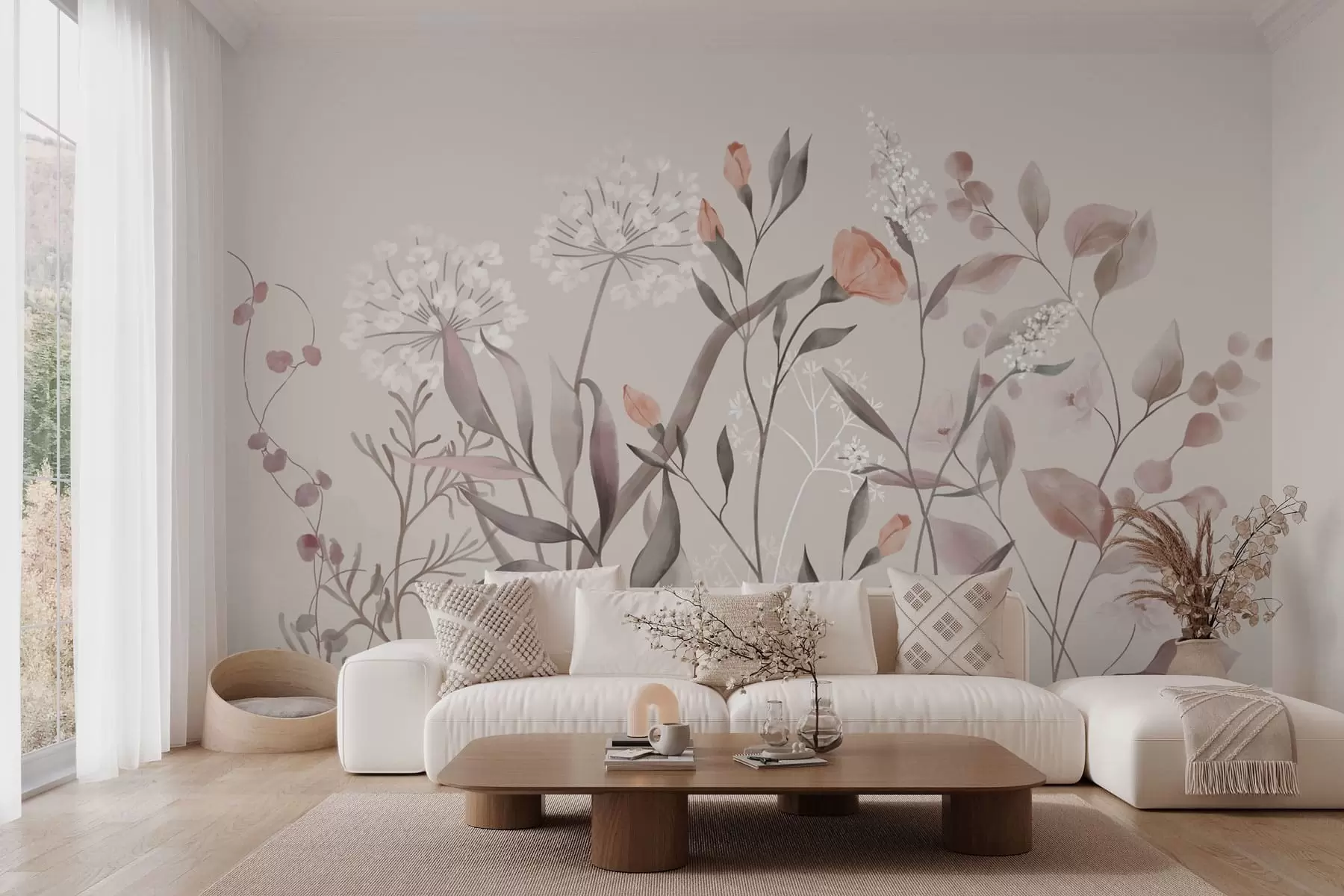 Fototapeta Puszyste dzikie rośliny w pastelowych odcieniach w05154