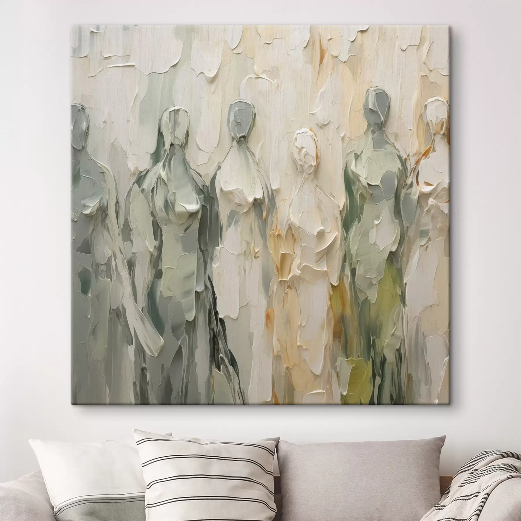 Obraz Abstrakcyjne sylwetki imitujące malarstwo s48275