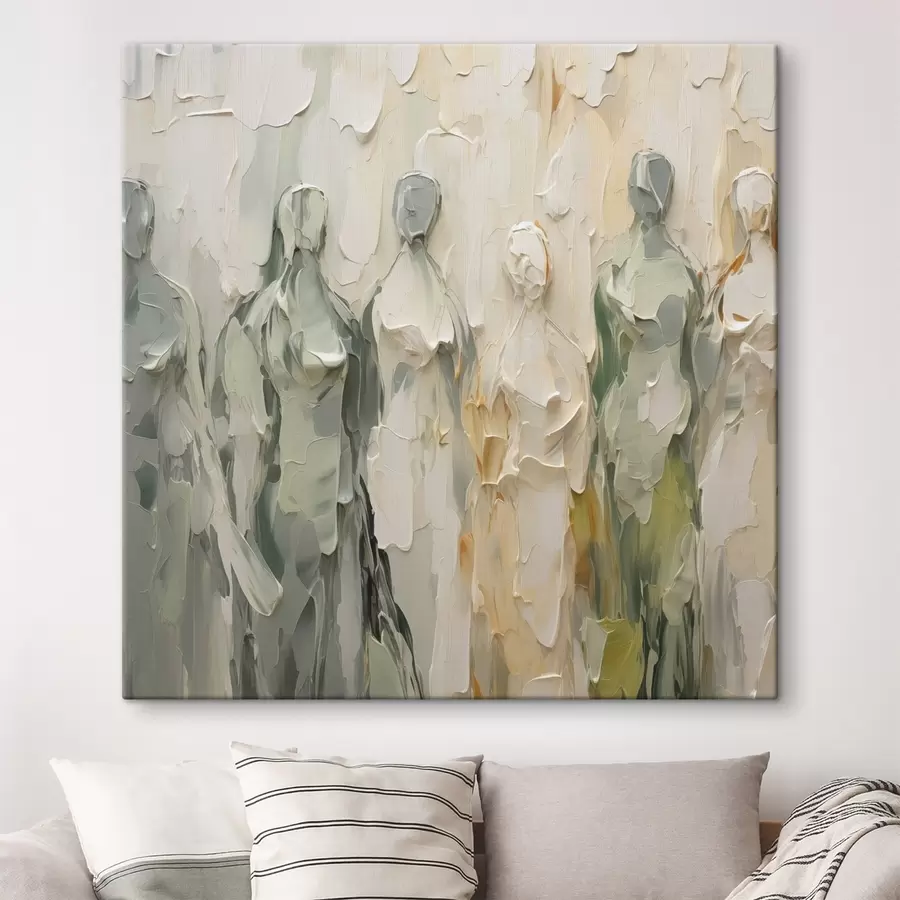 Obraz Abstrakcyjne sylwetki imitujące malarstwo s48275