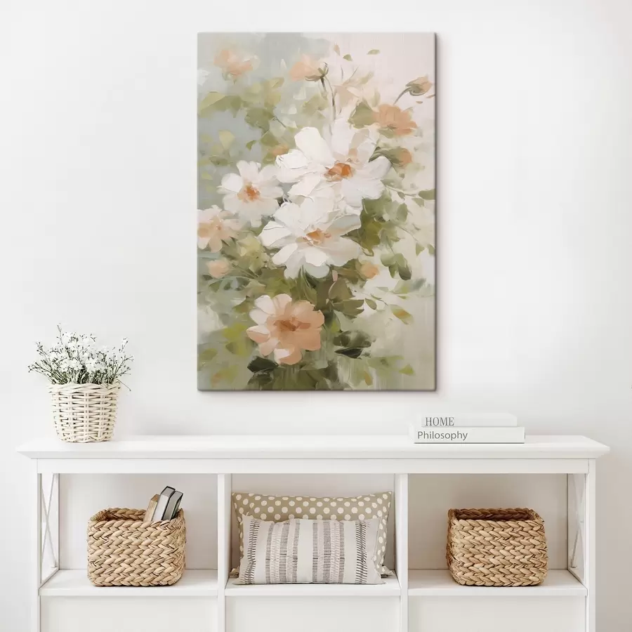 Obraz Delikatne kwiaty imitujące obraz s48323