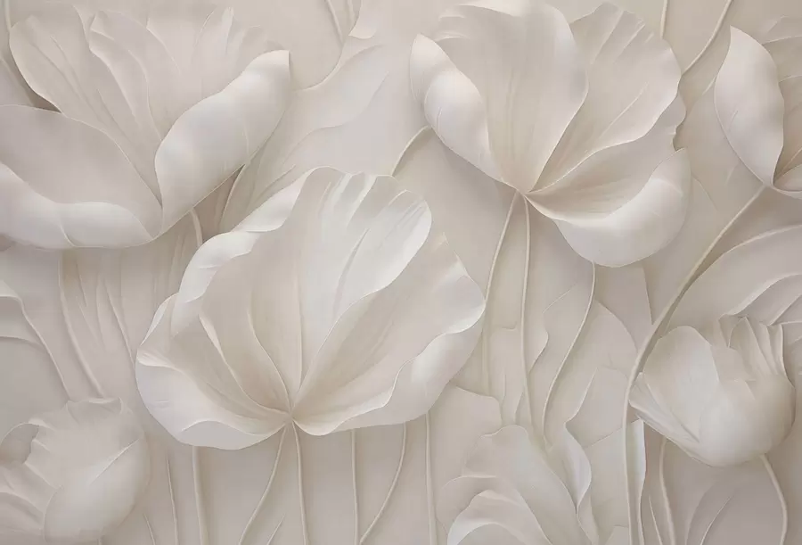 Fototapeta Rzeźbione kwiaty ze światła o delikatnych płatkach w05355