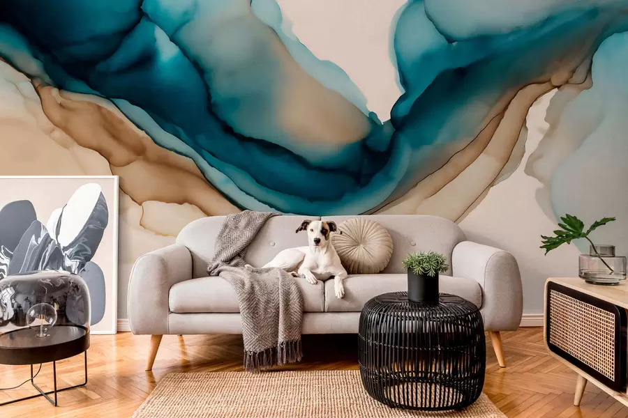 Fototapeta abstrakcyjna faktura w stylu farb alkoholowych w05238