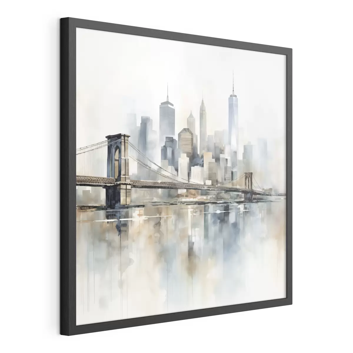 Plakat Abstrakcyjna panorama miasta, styl akwarelowy f48405