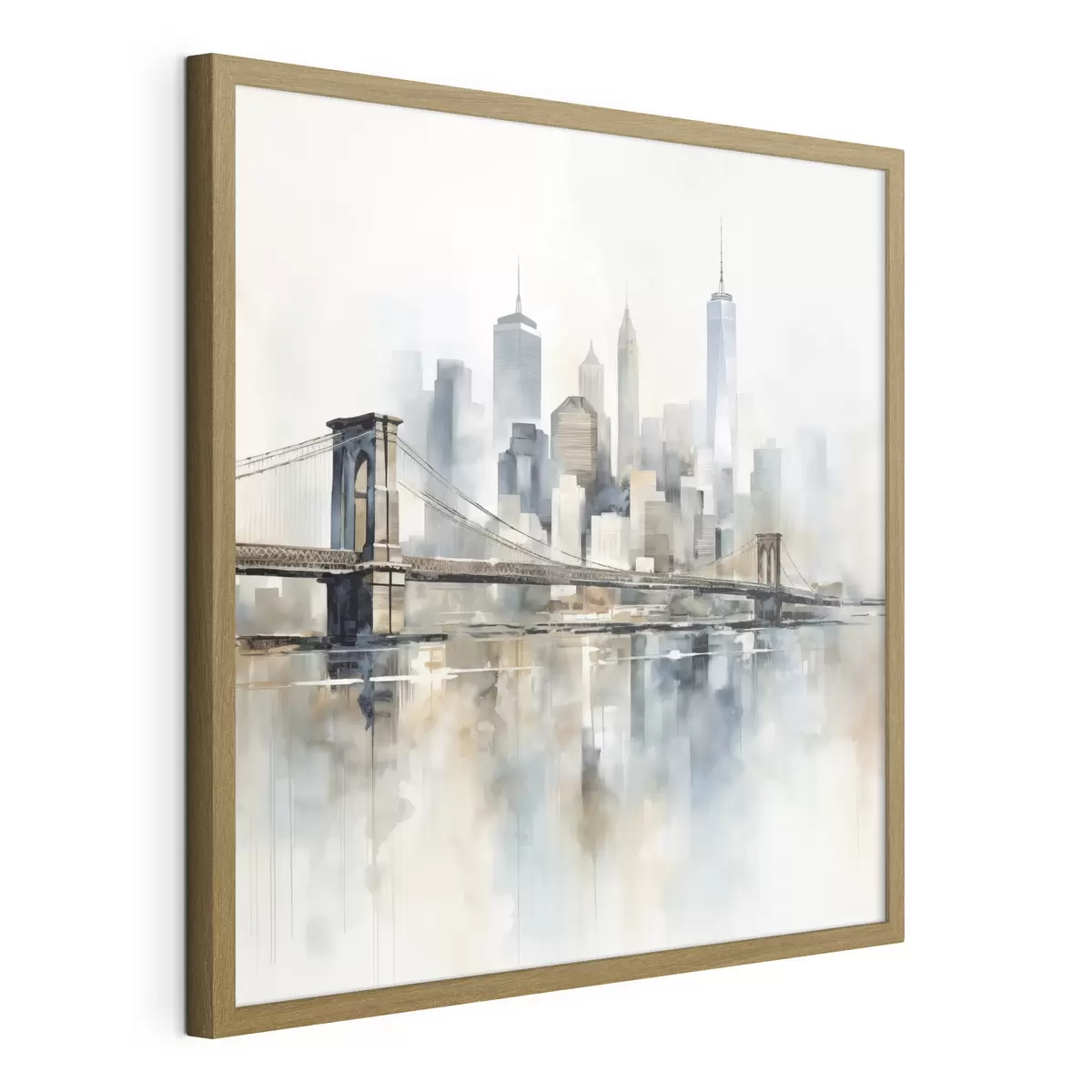 Plakat Abstrakcyjna panorama miasta, styl akwarelowy f48405