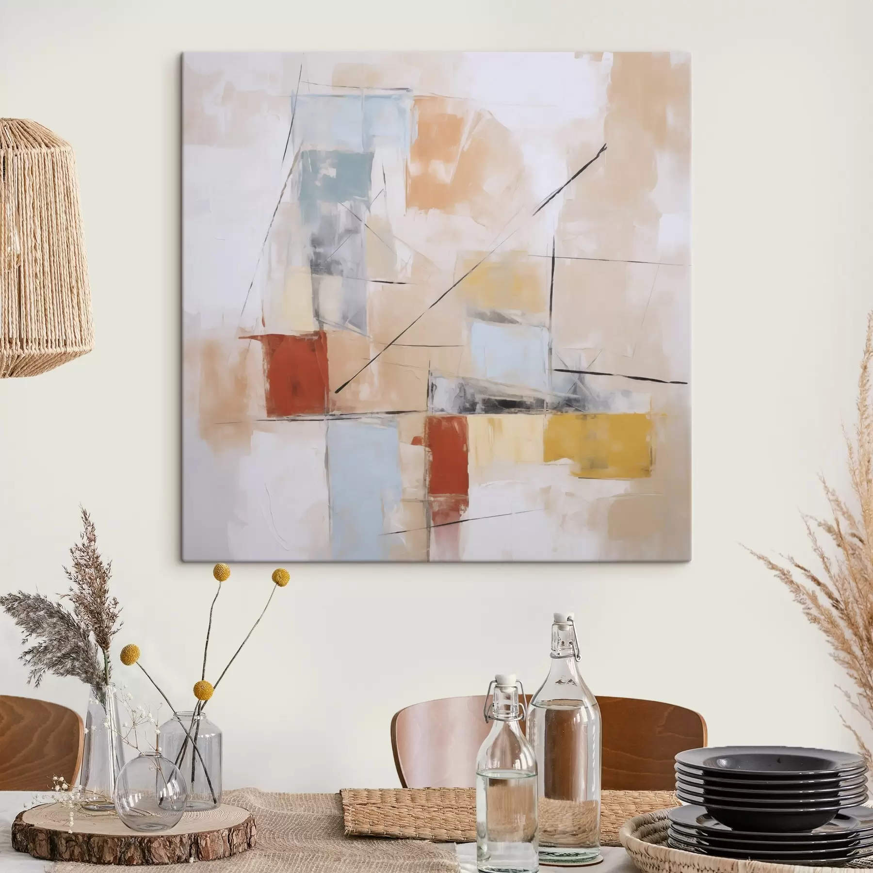 Obraz Chaotyczna, abstrakcyjna imitacja postarzanego obrazu s48418