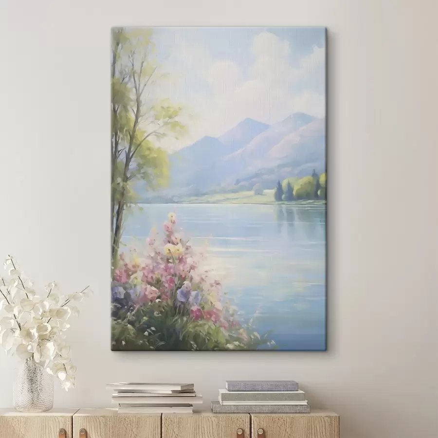 Obraz Krajobraz jeziora w stylu malarskim s48423