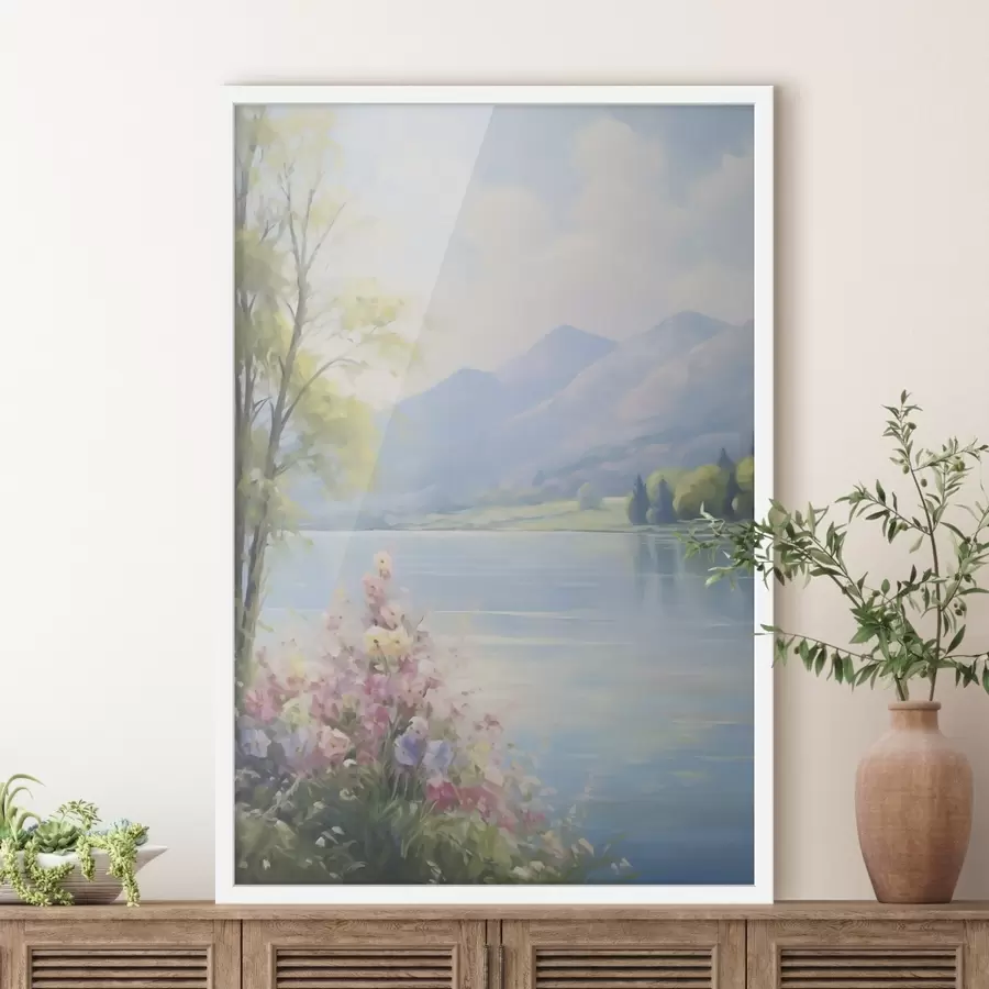 Fototapeta Krajobraz jeziora w stylu malarskim f48423