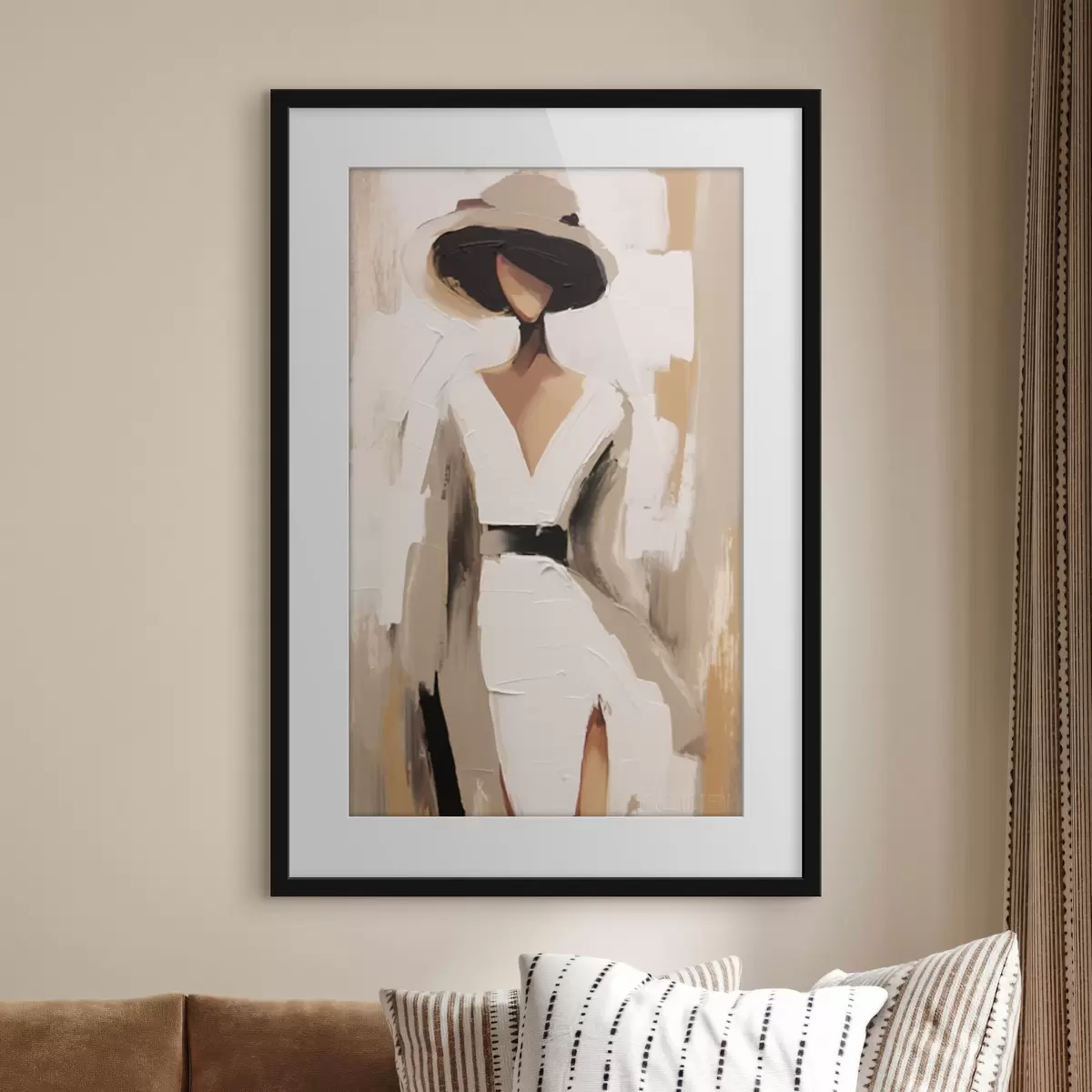 Plakat Kobieta w kapeluszu f48426