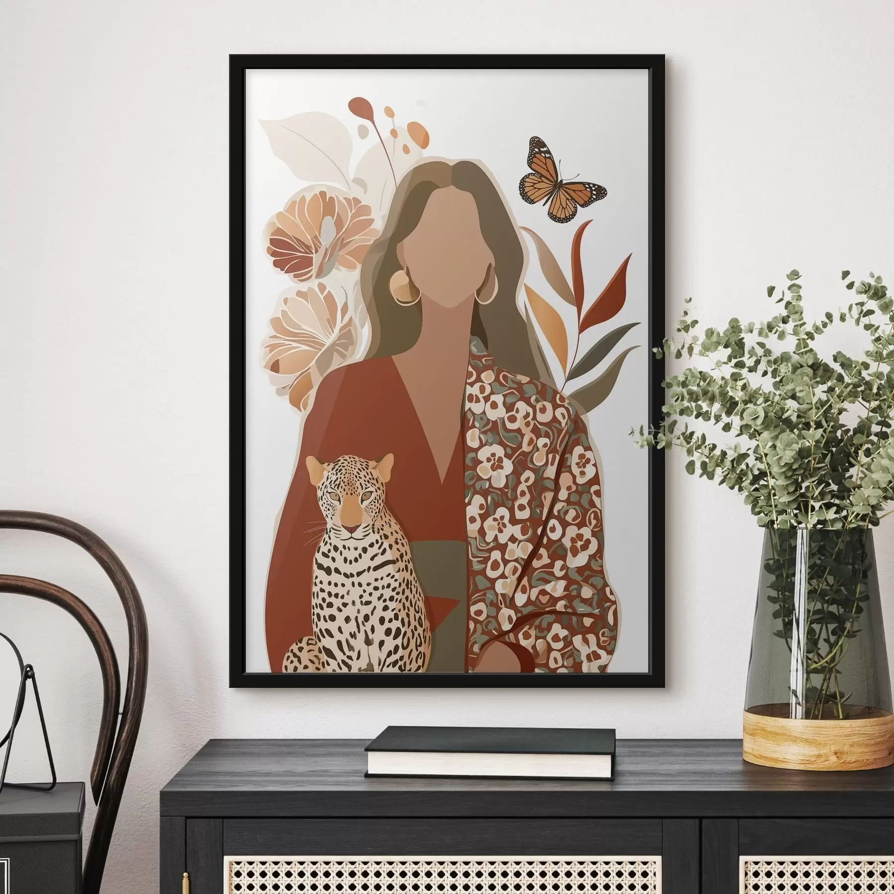 Fototapeta Kobieta na tle kwiatowym f48435