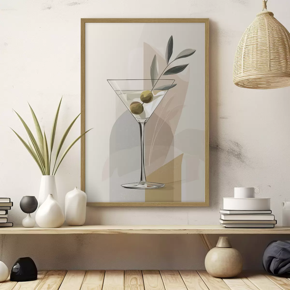 Plakat Minimalistyczny wazon z gałązką f48437