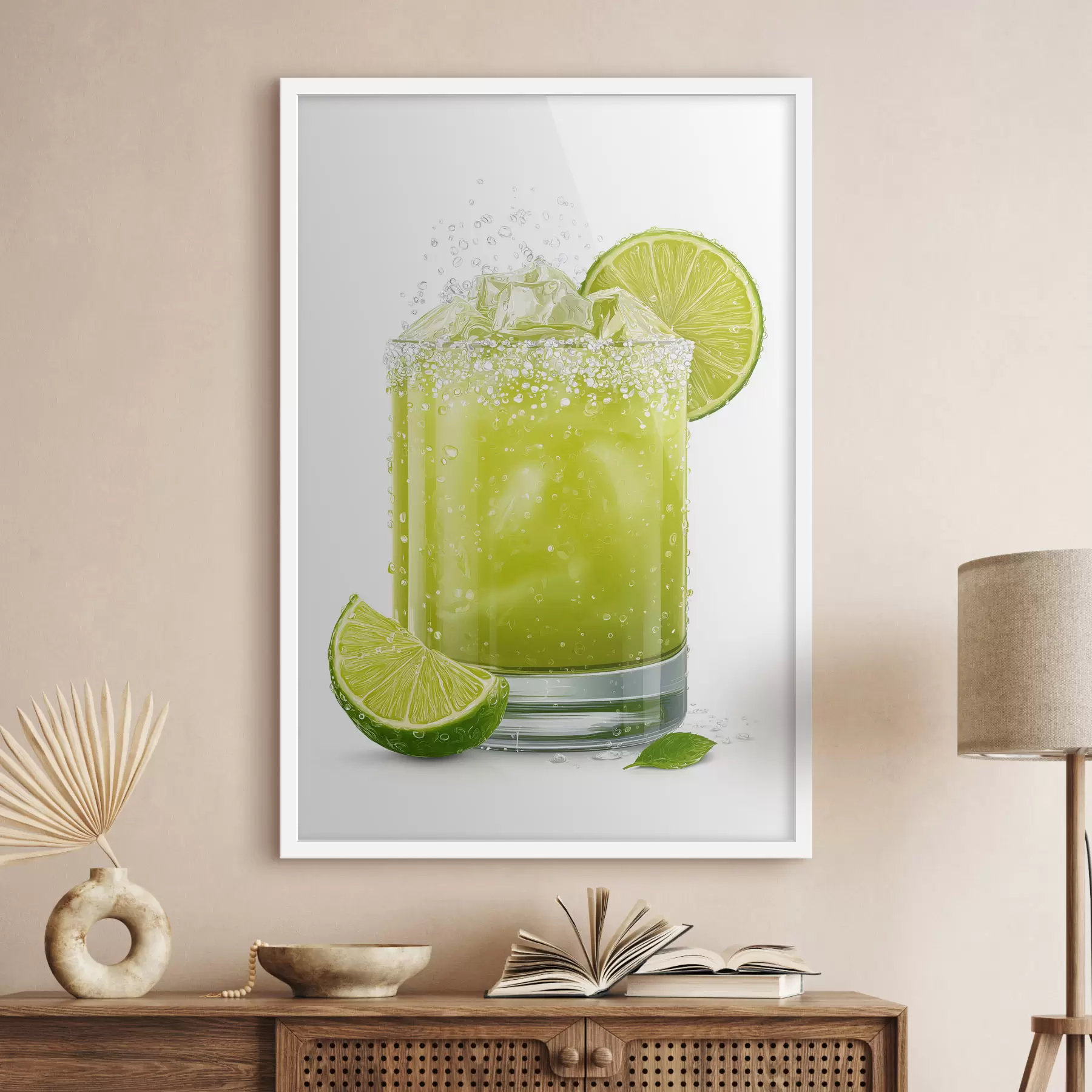 Fototapeta Napój limonkowy w szklance f48446