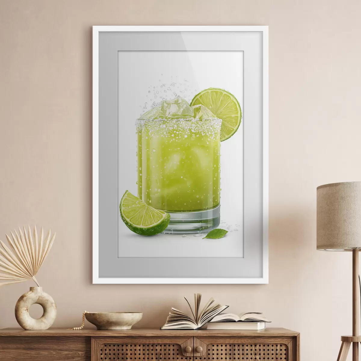 Plakat Napój limonkowy w szklance f48446