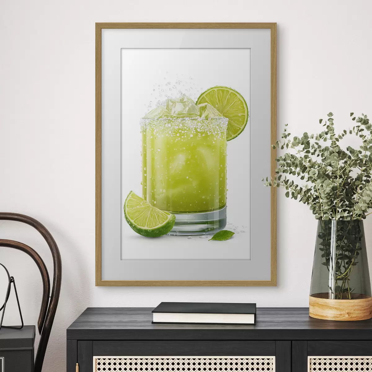 Plakat Napój limonkowy w szklance f48446