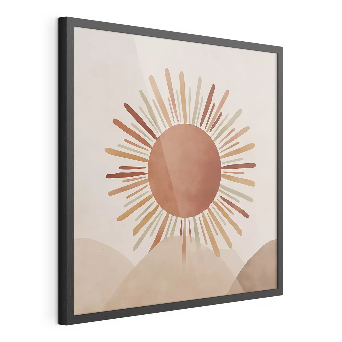 Plakat Ilustracja przedstawiająca słońce z promieniami f48455