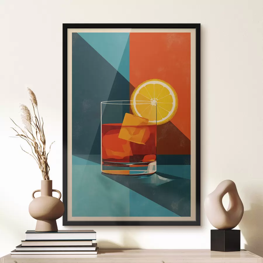 Fototapeta Kieliszek do whisky z cytrusami f48468
