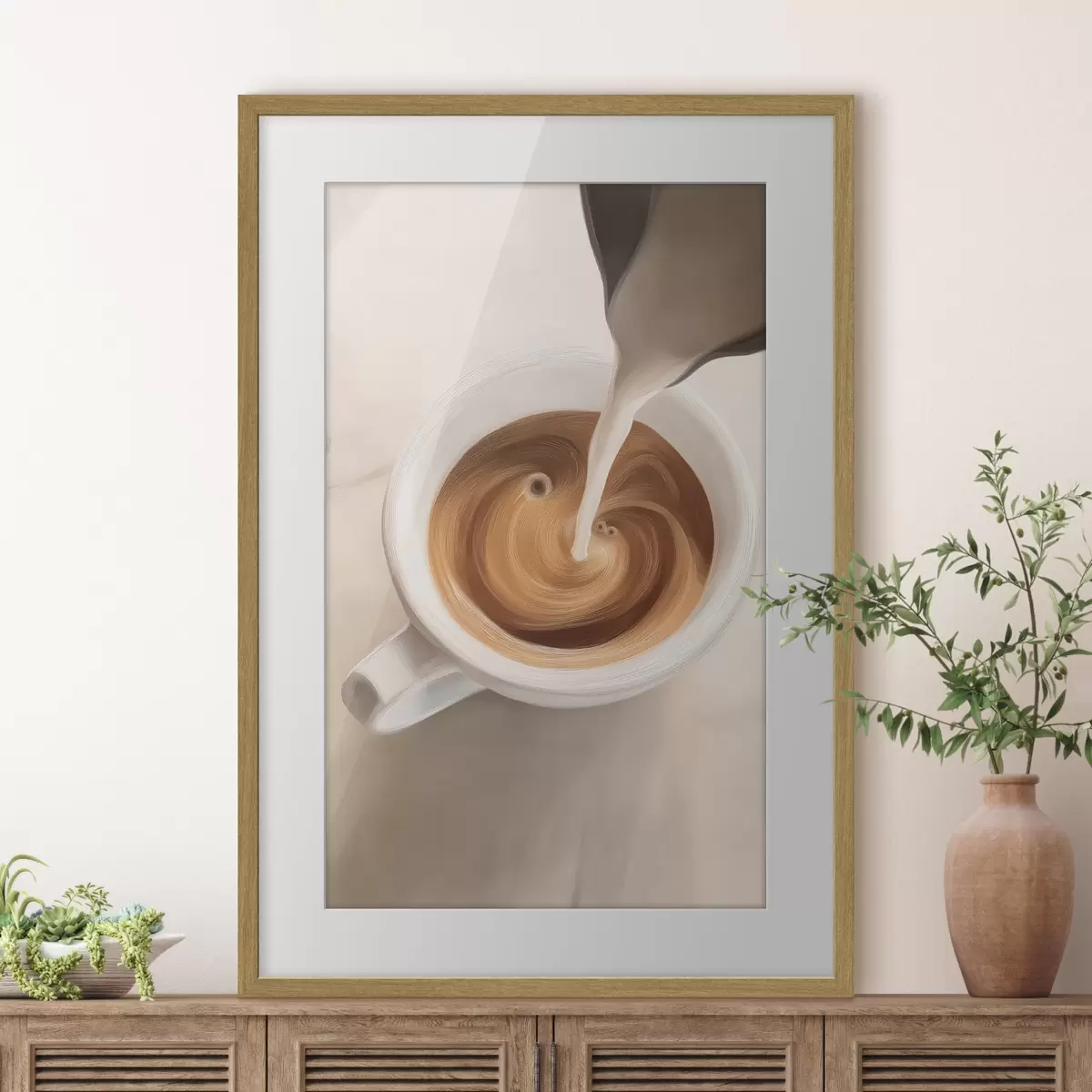 Plakat Zbliżenie na filiżankę kawy f48475